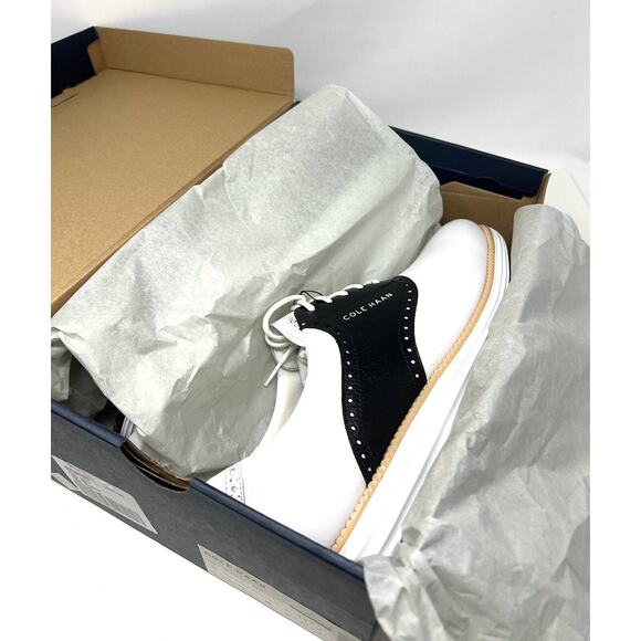 Cole Haan OG Original Grand Saddle Golf Shoe Size 11.5 WHITE BLACK CROC C37176 main image 11